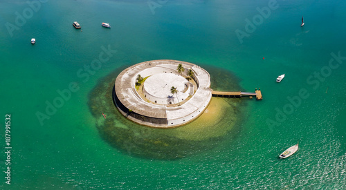 Aerial image of the fort sao marcelo, Salvador, Bahia, Brazil photo