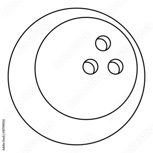 Ball for playing bowling icon, outline style