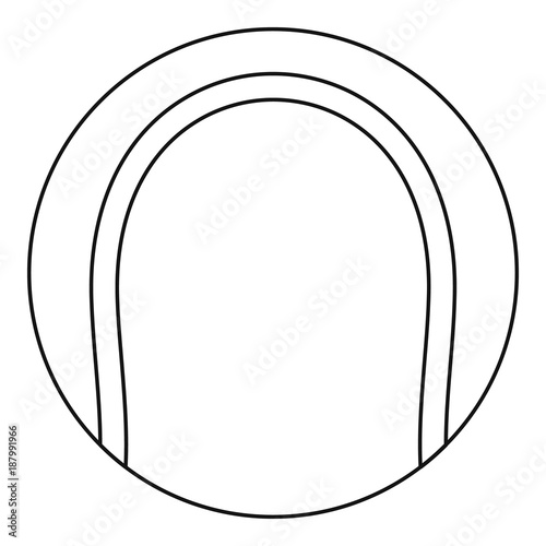Tennis ball icon, outline style