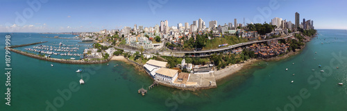 Panoramic aerial image of the commerce, seen of the sea, Salvador, Bahia © Sérgio Rocha