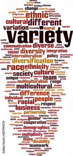 Variety word cloud photo