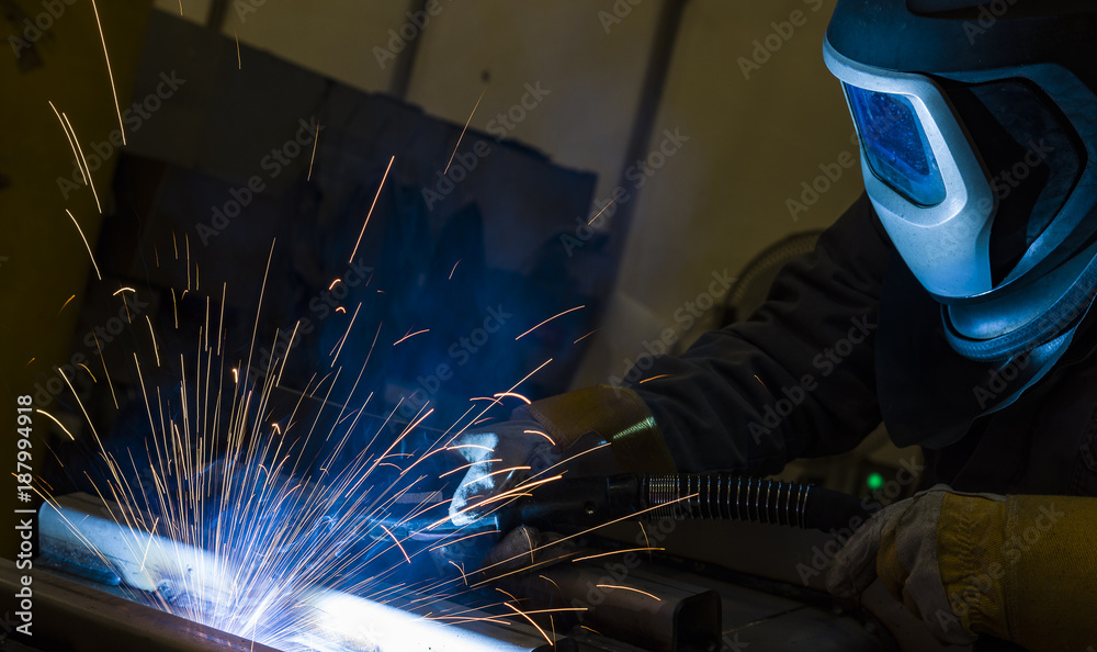 Industrial steel welder in factory technical, Industrial steel welder in factory technical,