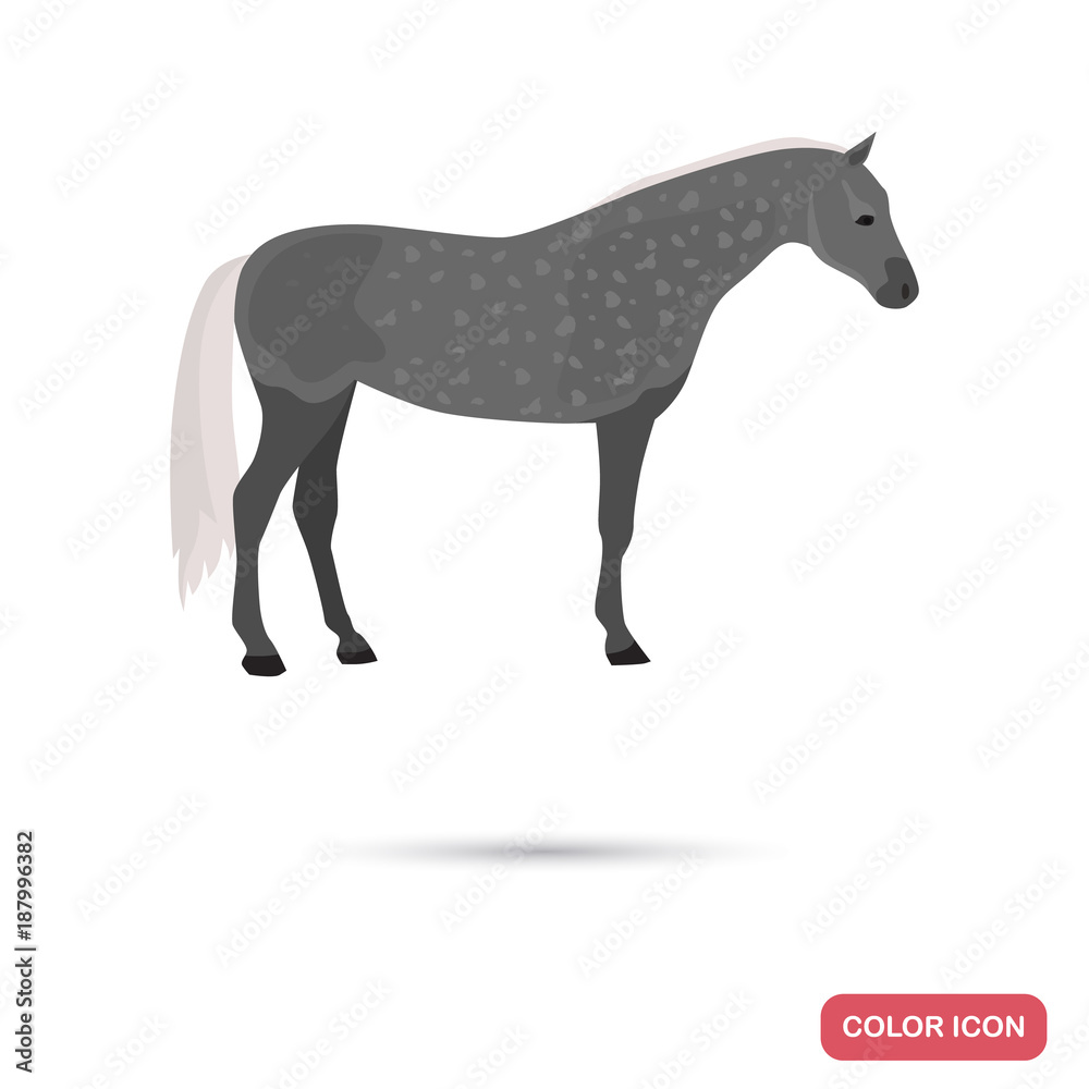 Oryol trotter horse color flat icon