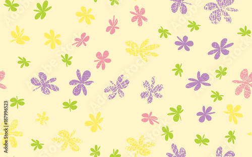 Seamless Grunge Daisy Flower Abstract Vector Background