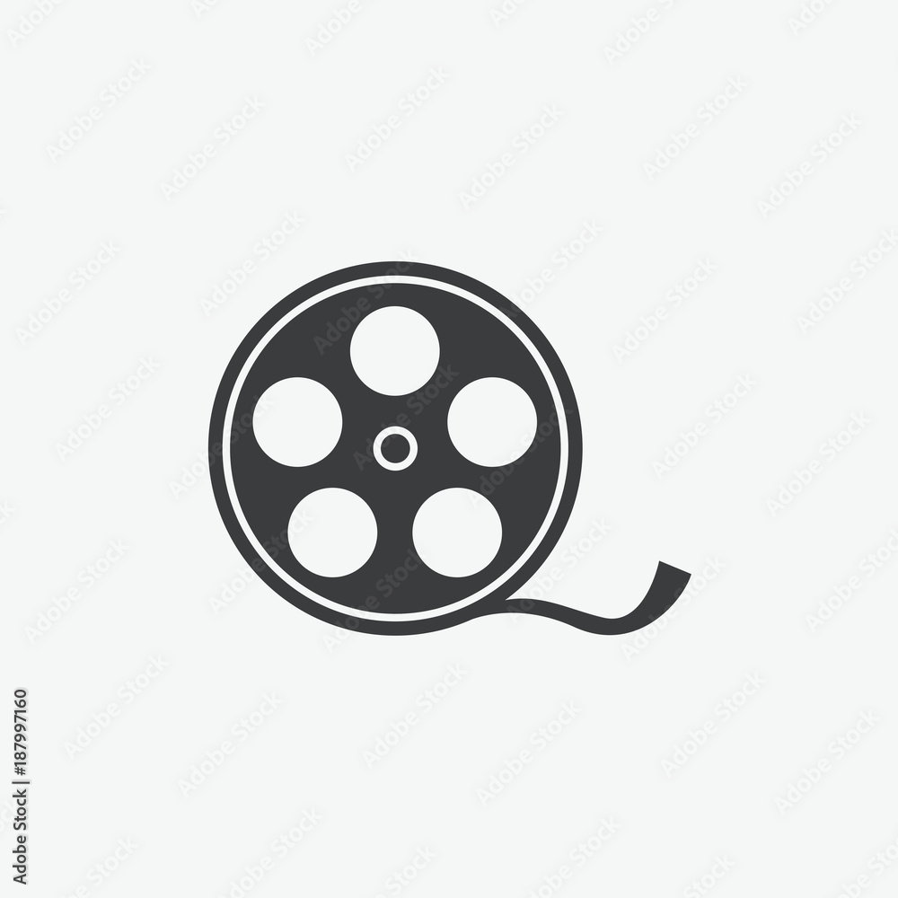 Video Camera Film Tape Reel Vector Icon