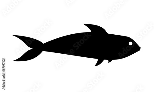 Black vector fish icon isolated