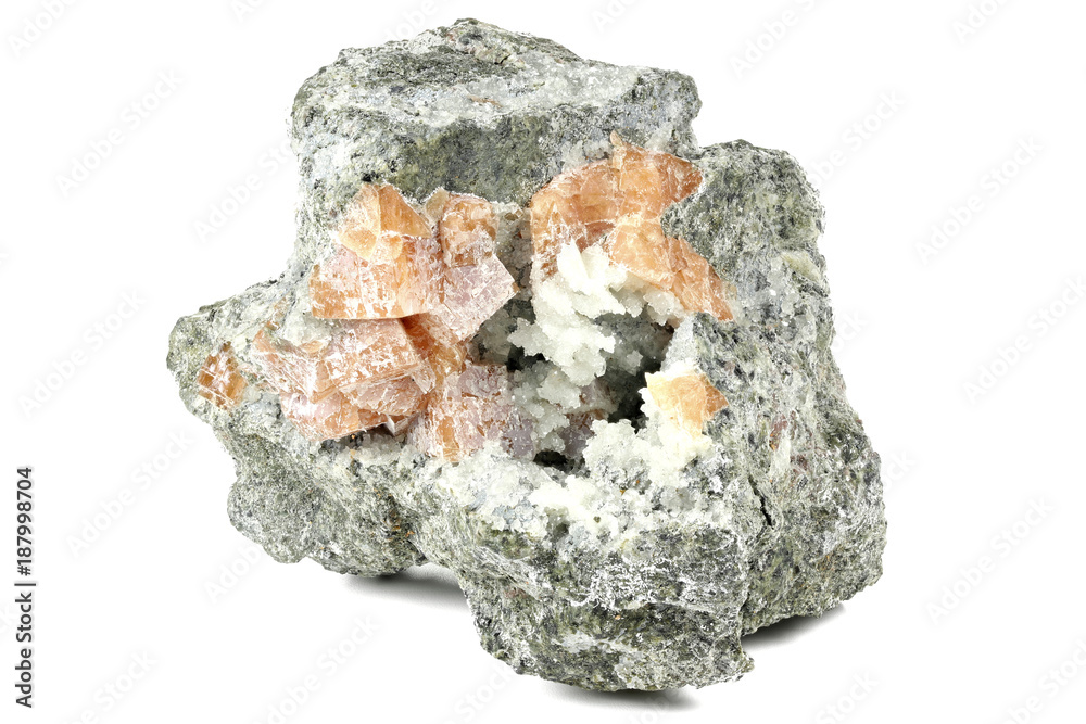 chabazite from Errachidia/ Morocco isolated on white background