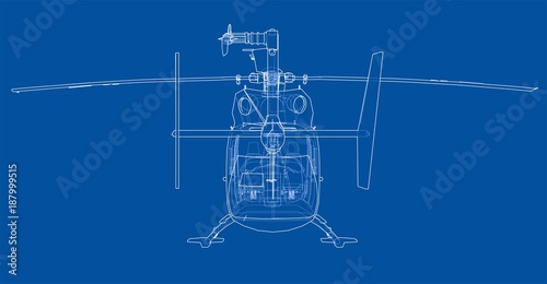 Outline drawing of helicopter