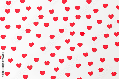 Valentine. A lot of red hearts on a white background