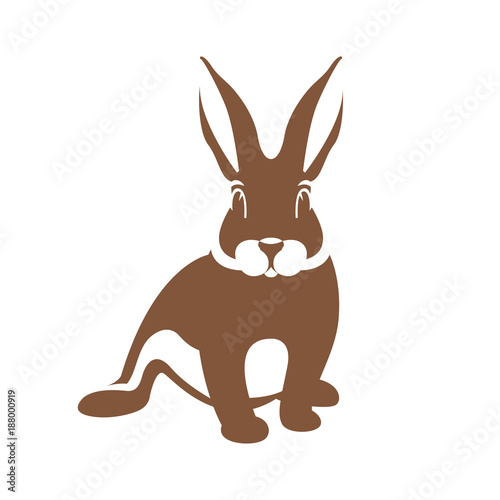  hare rabbit vector illustration flat style    front  side