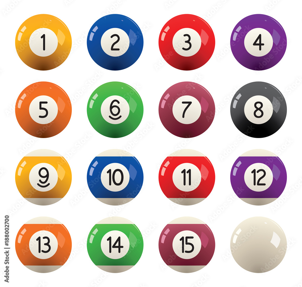 vector collection of billiard pool balls with numbers vector collection of billiard pool balls with numbers