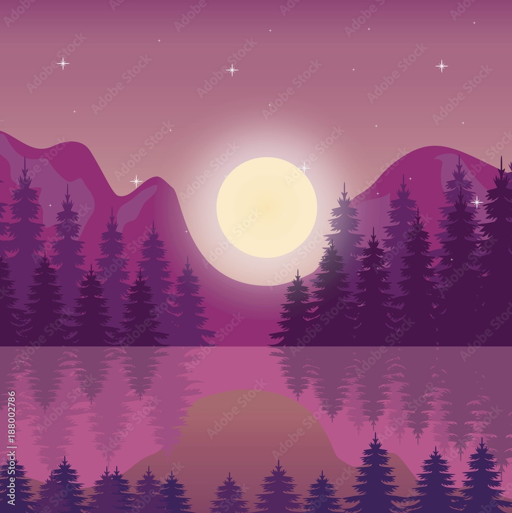 andscape in the night design