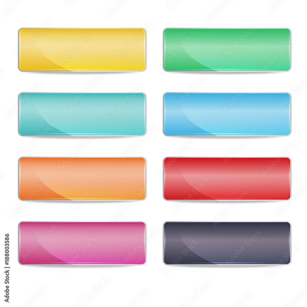 set of 8 rectangular web buttons set of 8 rectangular web buttons