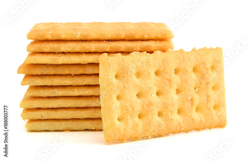 Crackers isolated on white, clipping path included