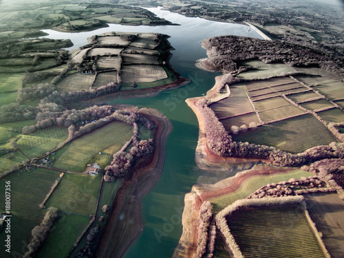 Drone flight over bewl water photo