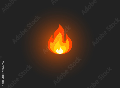 Simple flame vector logo. Illustration of fire, ignite or explosion.