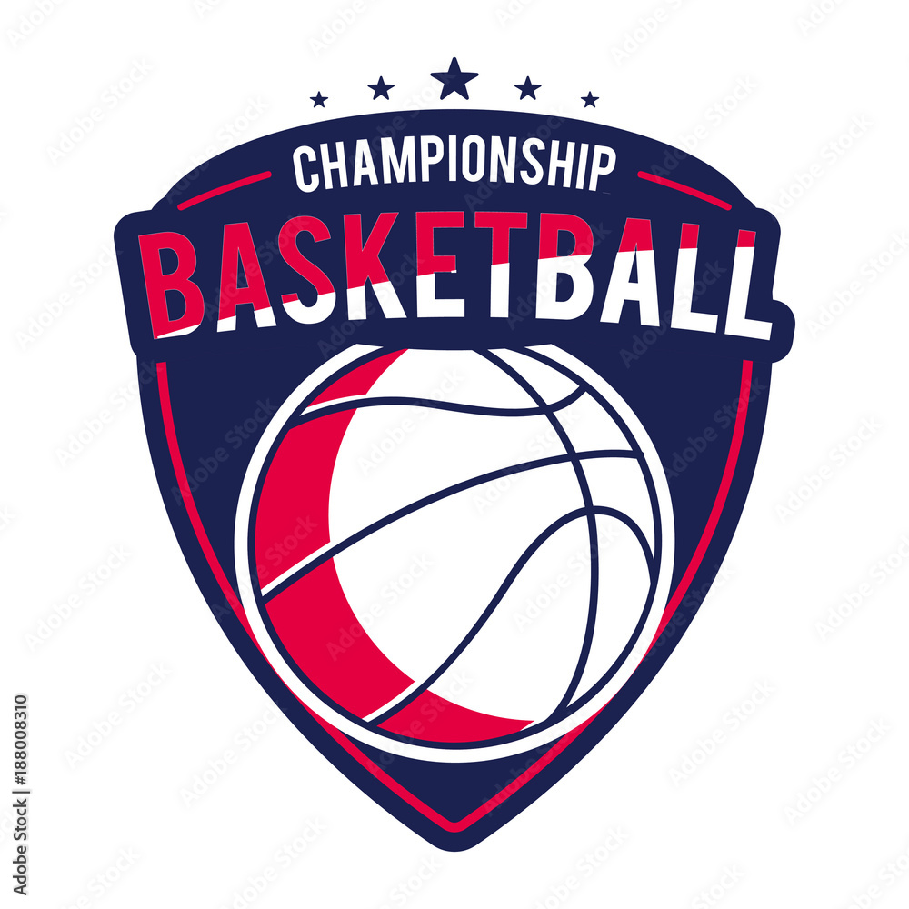 Fototapeta premium Logo BasketBall in USA Colour