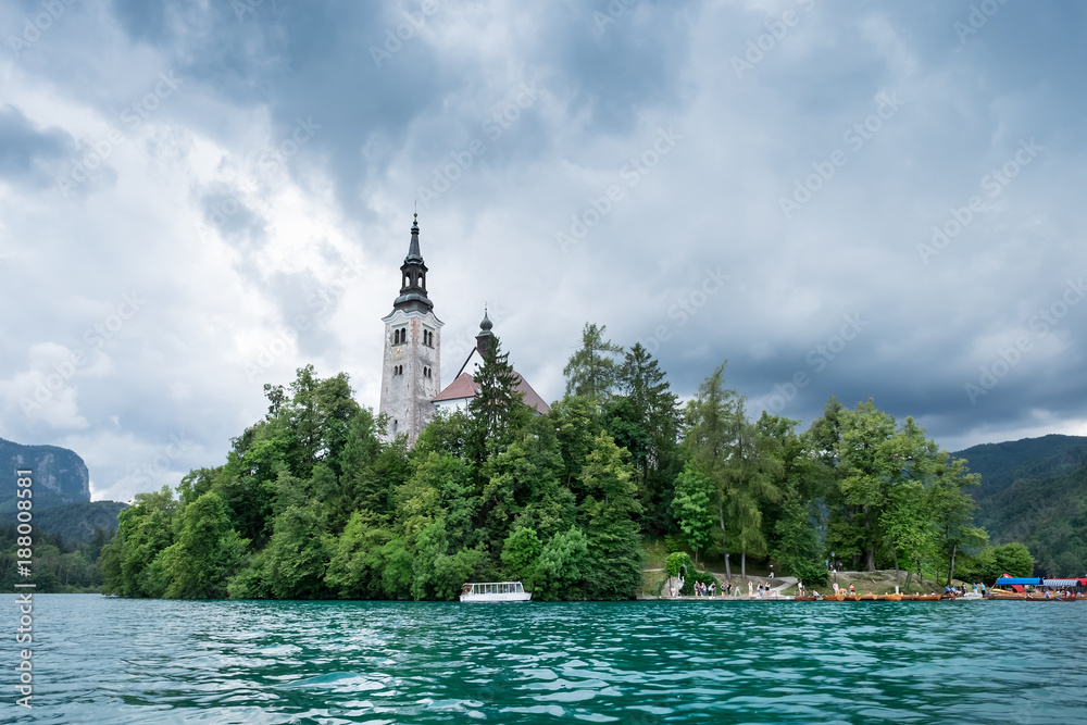 The island in the middle of bled lake, Slovenia , Europe