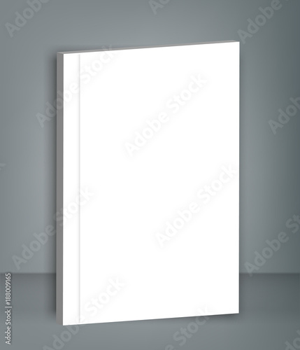 Hard cover blank realistic book, closed organizer or photobook mockup.