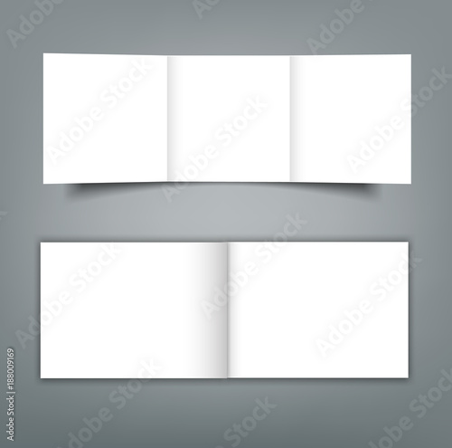 Blank Square tri fold brochure mockup cover template