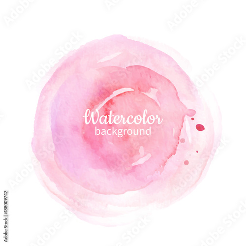 Watercolor pink abstract hand painted background. Watercolor vec