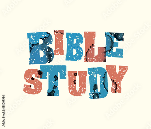 Bible Study Concept Stamped Word Art Illustration