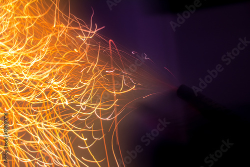 Fire works and sparkles on dark background