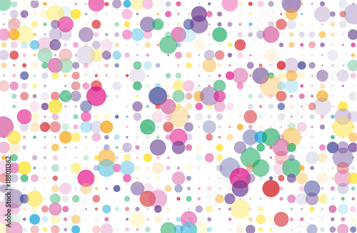 Colorful dotted bckground with circles, dots, point different size, scale. Confetti pattern.