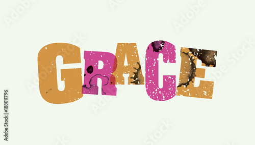 Grace Concept Stamped Word Art Illustration