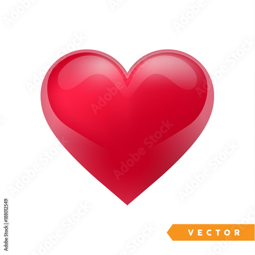 Obraz na płótnie Realistic red valentine heart. Vector illustration w salonie