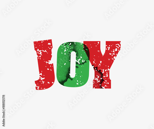 Joy Concept Stamped Word Art Illustration