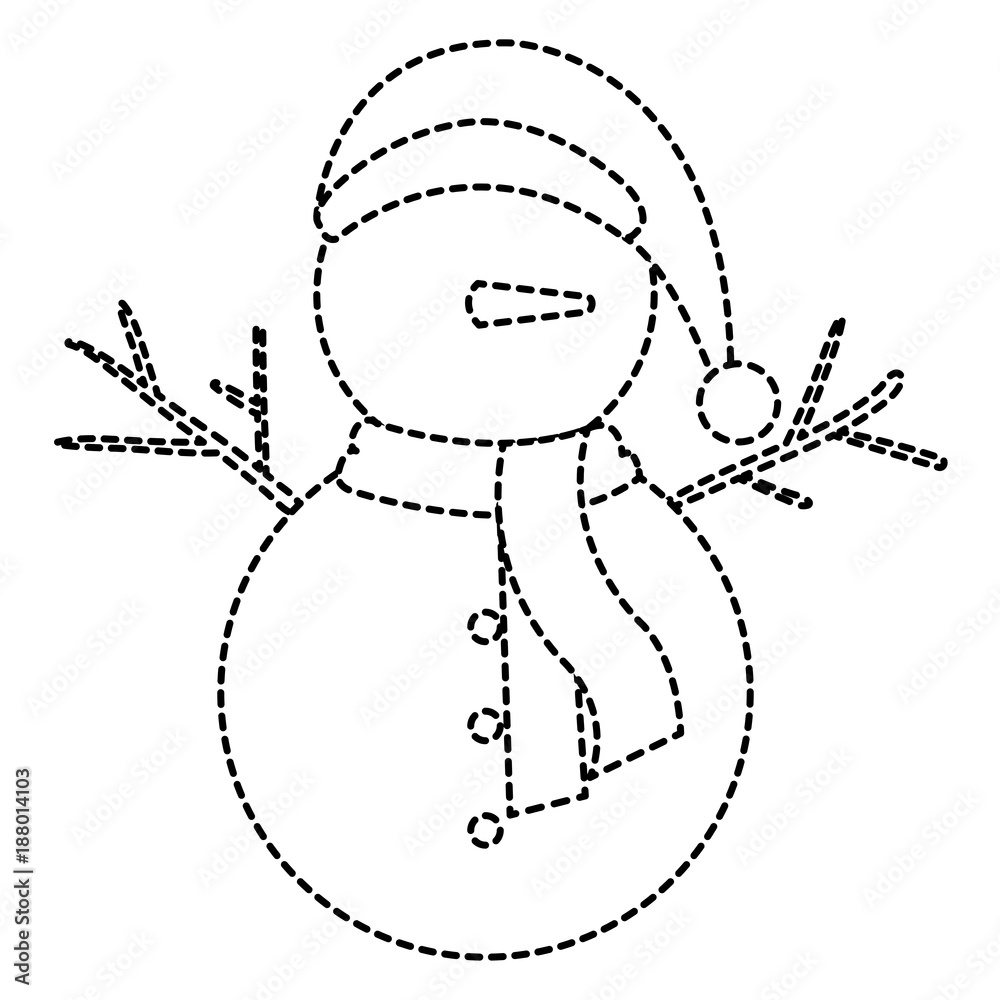 Fototapeta premium christmas snowman kawaii character