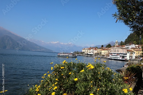 Holidays in spring at Lake Como in Bellagio, Lombardy Italy photo