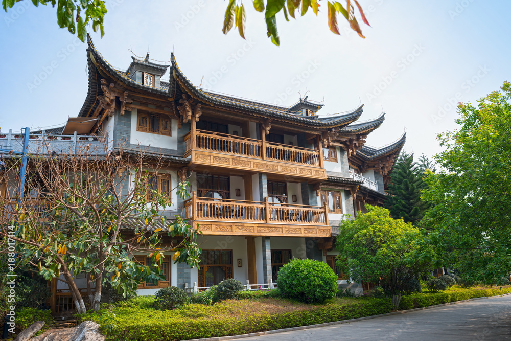 Traditional chinese building, located in Yunnan, Kunming, Yunnan, China.