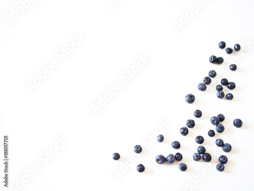 Blueberries on white