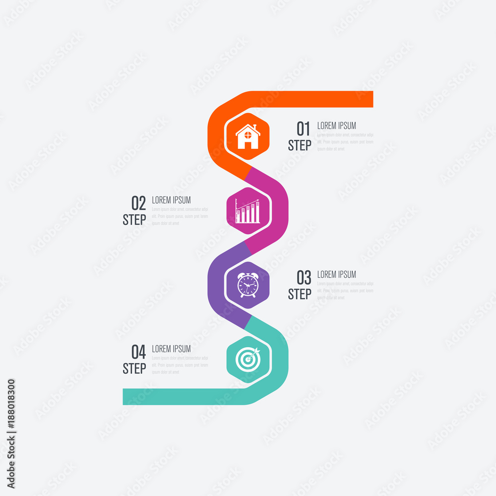 Fototapeta premium Vector illustration infographics 4 options