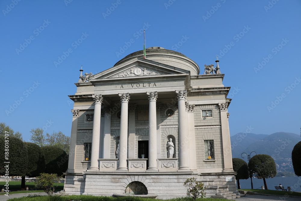 Tempio Voltiano in Como at Lake Como, Italy