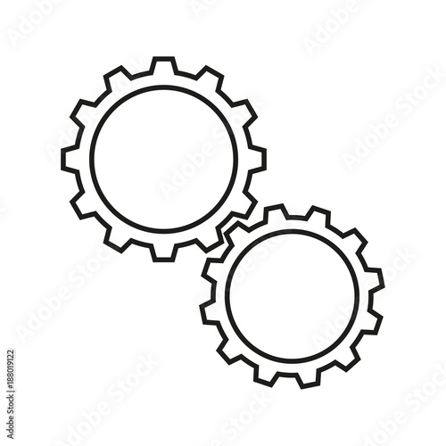 Cogwheels white icons