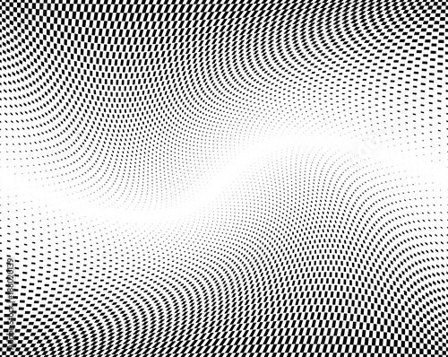 Black and white vector halftone abstract background. Monochrome pattern with dot and circles squares. Abstract halftone dotted background.