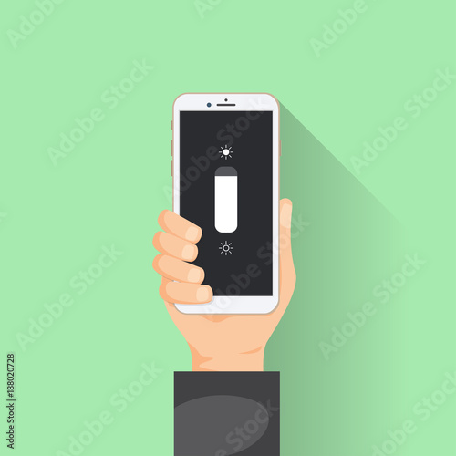 Smartphone brightness. Brightness control. 