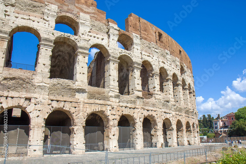 Part of the Roman Colosseum amphiteater in Rome  Italy