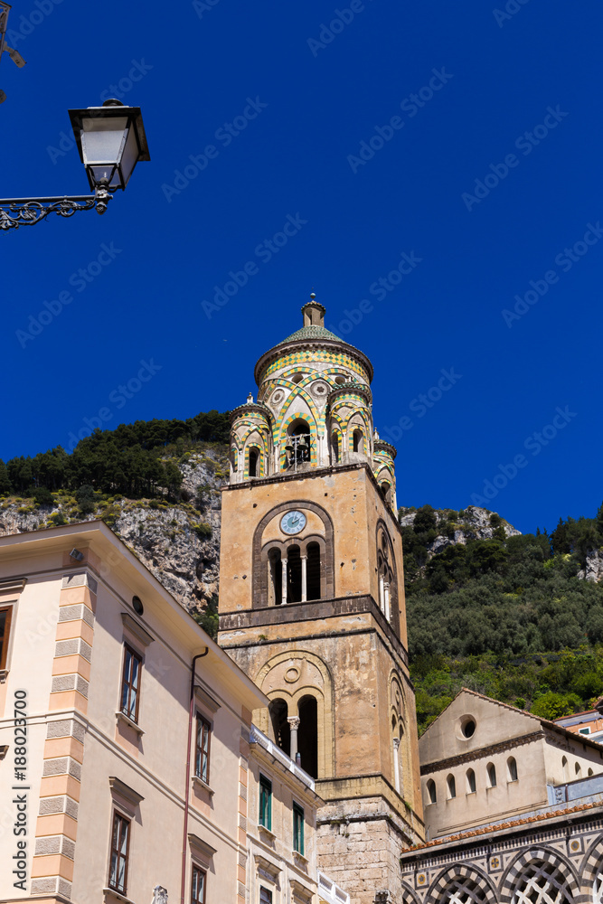 Bell tower of the Amalfi Cathedral, Italy