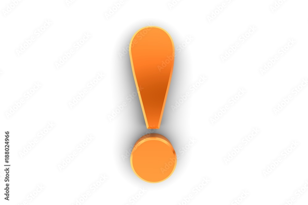 exclamation mark 3d orange exclamation point isolated Stock