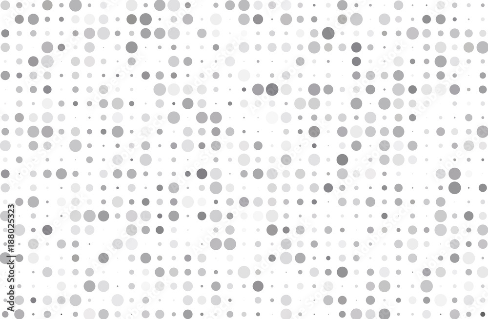 Dotted bckground with circles, dots, point different size, scale. Halftone pattern. 
