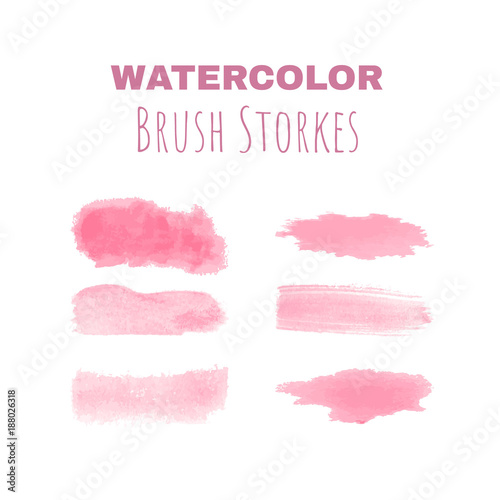 Six beautiful vector watercolor brush strokes