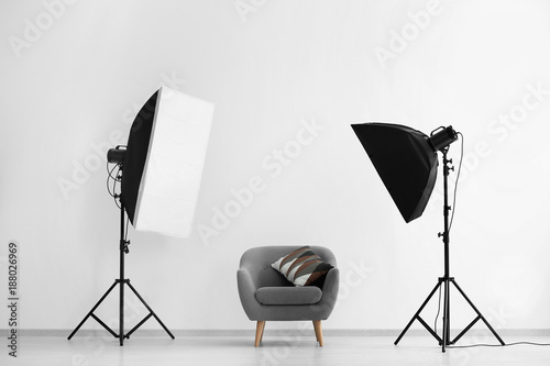 Interior of modern photo st...
