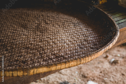 basket waiting to collect silk worms