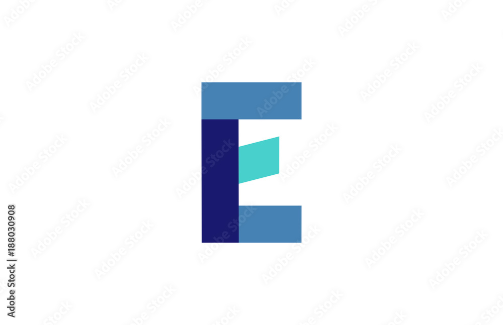 E Blue Ribbon Letter Logo E Blue Ribbon Letter Logo
