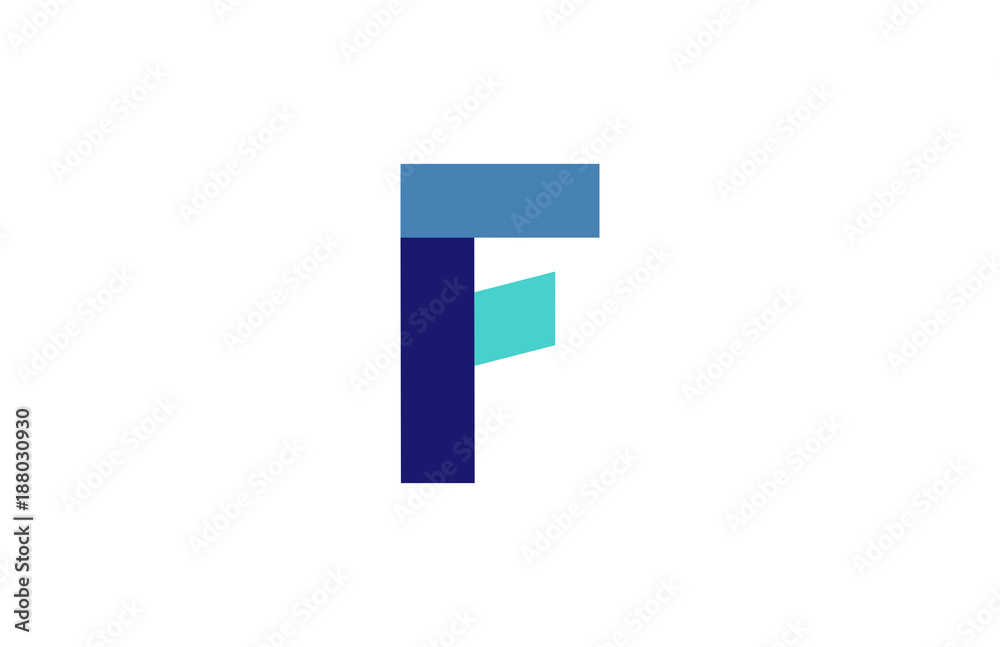 F Blue Ribbon Letter Logo F Blue Ribbon Letter Logo