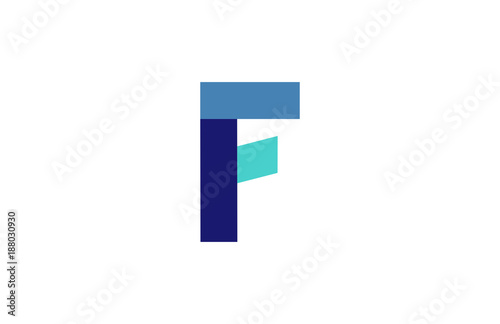 Free Download F Blue Ribbon Letter Logo - GFXLoad